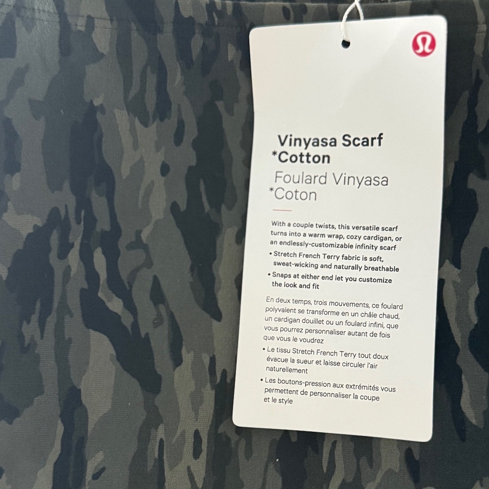 💥 Lululemon Vinyasa Scarf – Cotton | Camo Print | One Size NWT 💥
